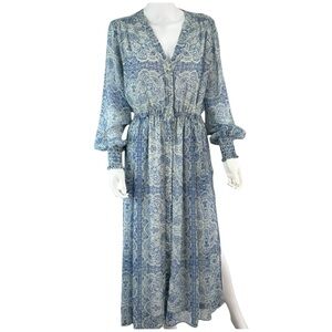 Iris Setlakwe Blue Paisley Maxi Dress Size 6